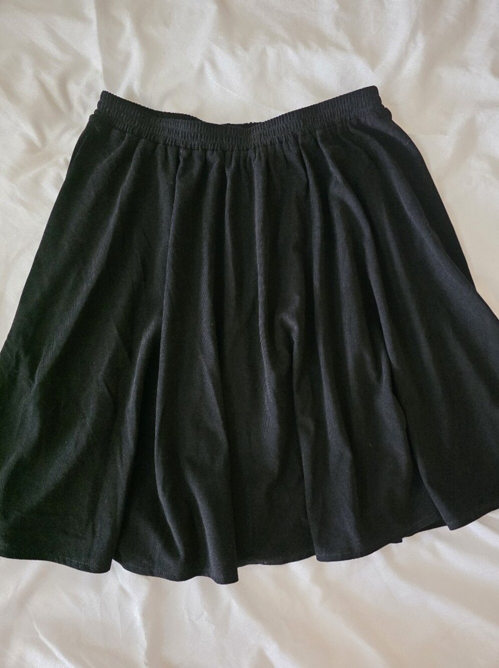 Seechoslo Girls Corduroy Skirt A-Line Elastic High Waist Ribbed Skater Skirt - Picture 2 of 6